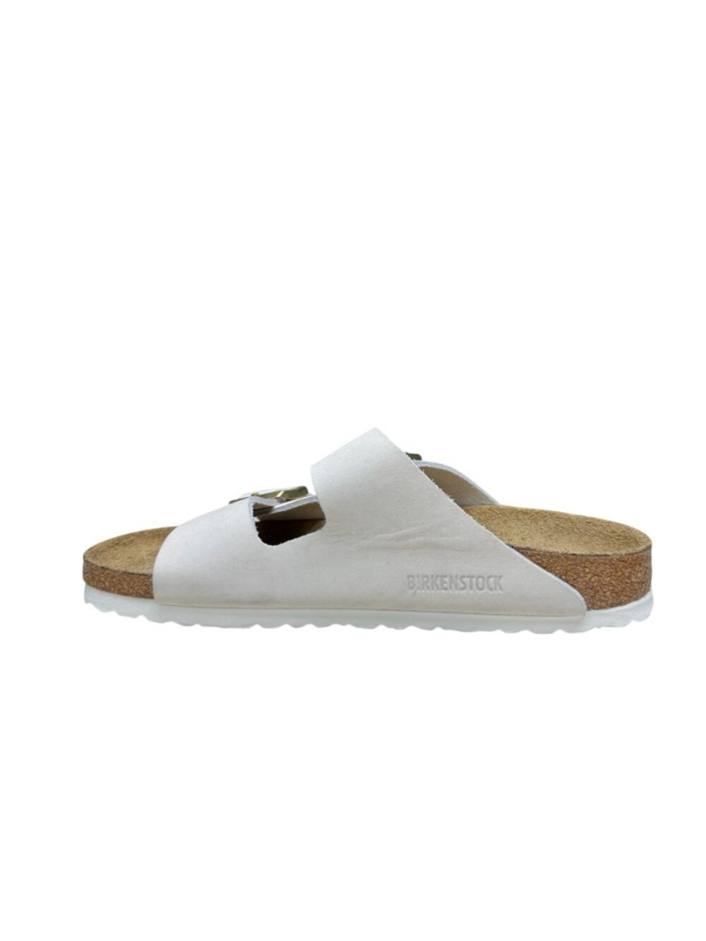 Birkenstock Arizona Birko-Flor Sandals Women's White Gold Buckle, Size 39 NWOB - Picture 4 of 9